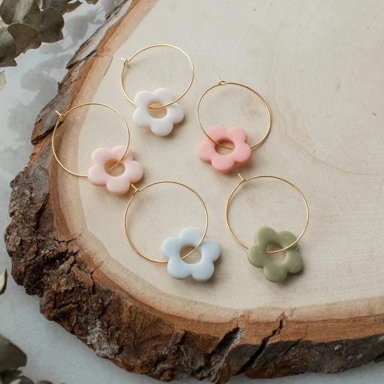 Retro Daisy Hoops