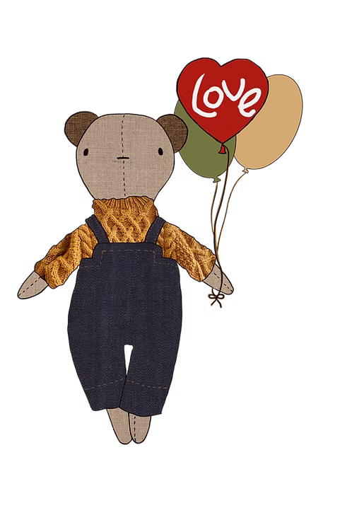 Bear w Balloons Sticker