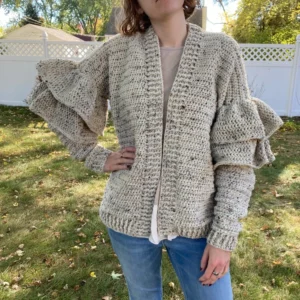 Ruffle Sleeve Cardigan